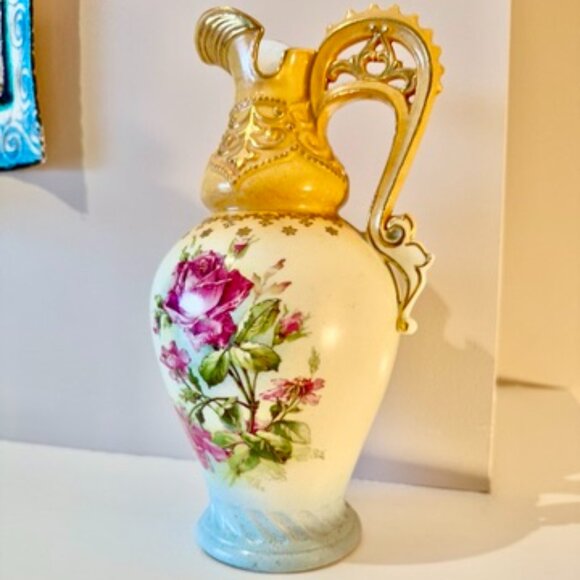 Antique Austrian Colourful Rose Vase - Picture 2 of 10